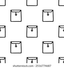 Cartoon Document Envelope seamless patterns, Vector.