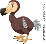Cartoon dodo bird on white background