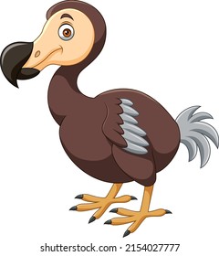 Cartoon dodo bird on white background