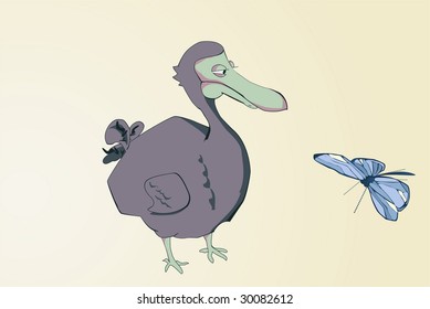 cartoon dodo. vector illustration