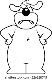 A cartoon dog with an angry expression.