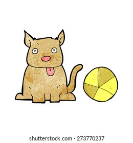Cartoon-Hund und Ball