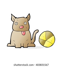 Cartoon-Hund und Ball