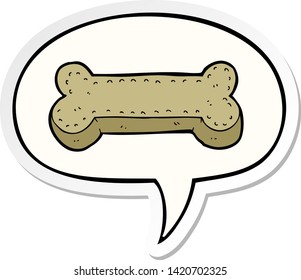 bizcocho de perro de caricatura con pegatina de burbuja de habla