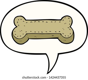 cartoon dog biscuit with speech bubble