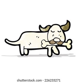 cartoon dog with bone