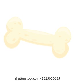 Cartoon dog bone lying horizontally with spots on its surface