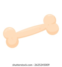 Hueso de perro de dibujos animados con una punta rosa