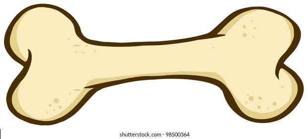 Cartoon Dog Bone  Vector Illustration