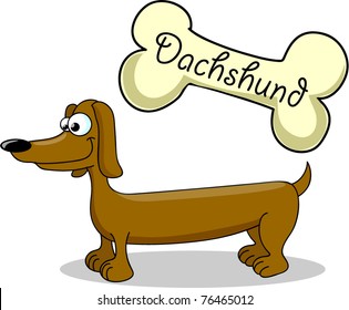 cartoon dog breed dachshund
