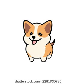 Perro de caricatura con manchas marrones. Ilustración del vector