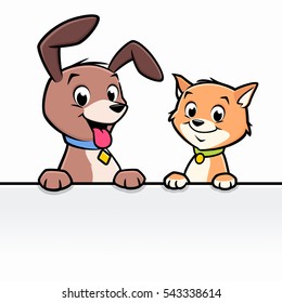 Cartoon Dog Cat For Frame Border Element