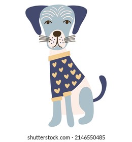 Cartoon Dog Character on isolated background. Vector illustration.
