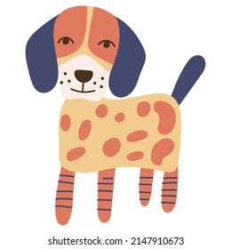 Cartoon Dog Character on isolated background. Vector illustration.