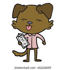 cartoon dog with clip board