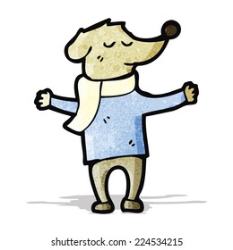 cartoon dog in clothes