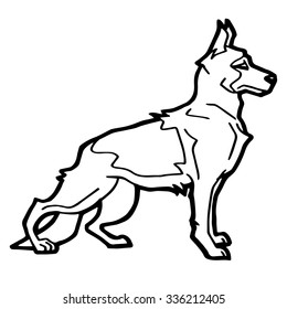 Cartoon Dog - Coloring book  vector