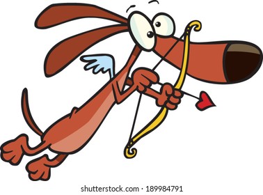 cartoon dog dressed as cupid