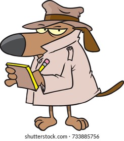 cartoon dog dressed up like a detective "watchdog"