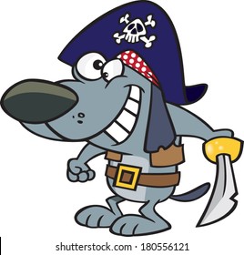 cartoon dog dressed a pirate