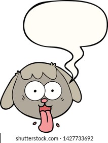 caricatura de la cara del perro jadeando con burbuja de habla
