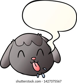 Cartoon-Hundegesicht mit Sprachblase in glattem Farbverlauf-Stil