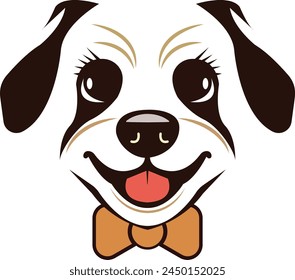 Cartoon-Hundegesicht-Vektorillustration, Hundekopf-Symbol. Flacher Stil. Cartoon-Hundegesicht. Vektorillustration 