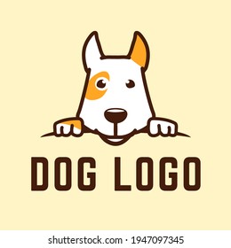 cartoon dog face vector logo illustration