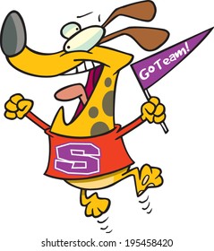 cartoon dog fan cheering