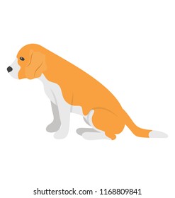 
Cartoon dog flat icon design
