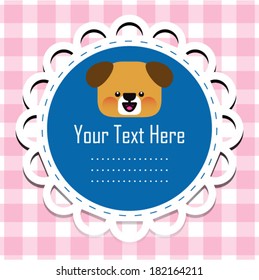 Cartoon dog with frame for text
