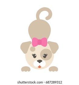 cartoon dog girl vector