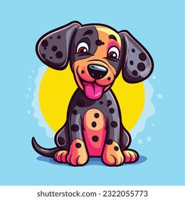 Cartoon Dog is Having Fun