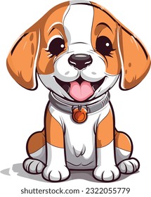 Cartoon Dog is Having Fun