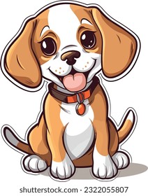 Cartoon Dog is Having Fun