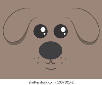Cartoon dog head filling the space 