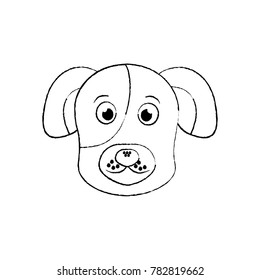 cartoon dog head pet animal icon