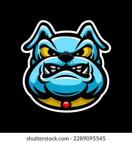 diseño vectorial de cabeza de perro de dibujos animados, vector de bulldog
