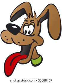 Cartoon Dog Head Vector Illustration