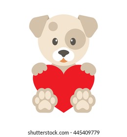 cartoon dog and heart