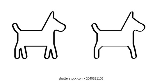 Cartoon dog icon. Flat vector dog pictogram. Puppy logo. black silhouette of a dog. Happy animals day or National Dog Day. Celebrating Dogs. Pet sign.