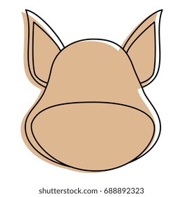 cartoon dog icon vintage