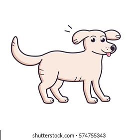 Cartoon dog isolated.