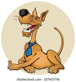 Cartoon Dog laughing