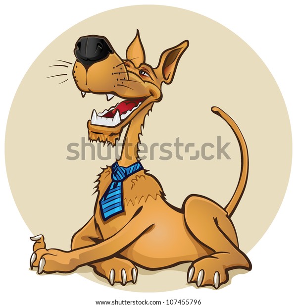 Cartoon Dog Laughing Stock Vector (Royalty Free) 107455796