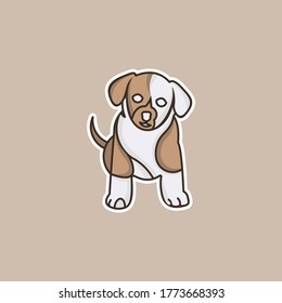 Cartoon dog logo design vector illustration