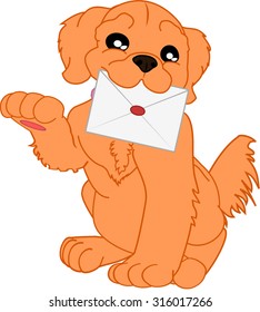 cartoon dog with mail