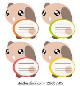 Cartoon dog memo or note cute concept illustration