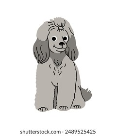 Cartoon Hund in Bewegung. Verschiedene Hunderassen. Aktive Welpen Siberian Husky, Jack Russell Terrier, Cocker Spaniel, Miniatur Pudel, Shar Pei, Bishon Frize. flache Vektorillustration