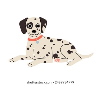 cartoon Dog in motion. Different canine breeds. Active puppies doberman, dalmatian, pomeranian, sheltie, italian greyhound, yorkshire terrier, corgi. Flat vector illustration